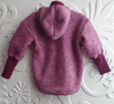 Cosilana Fleece-Jacke Wolle/Baumwolle WEINROT-MELANGE